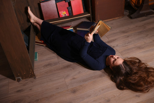 Navy Ribbed Robe Girls