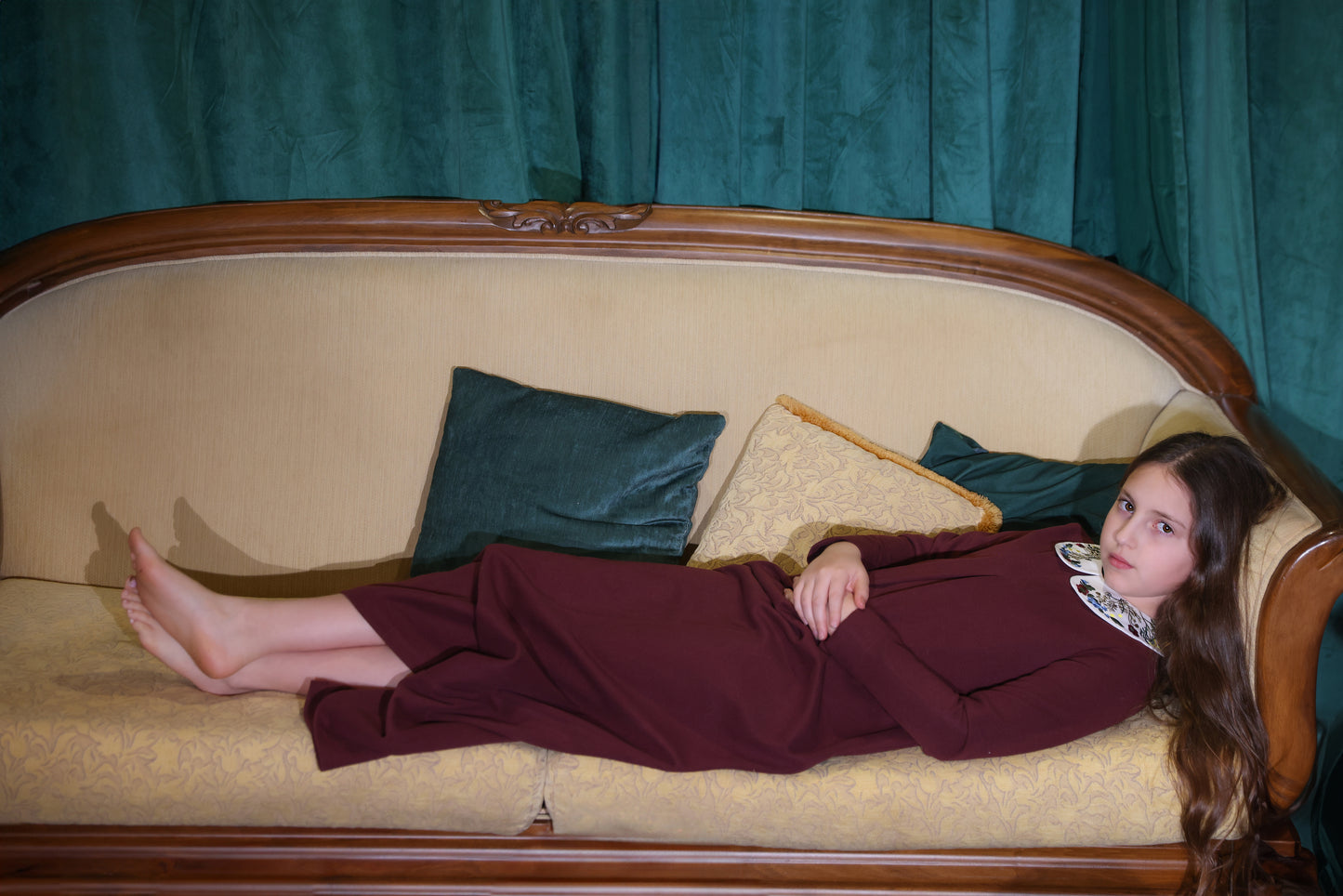 Maroon Collar Robe