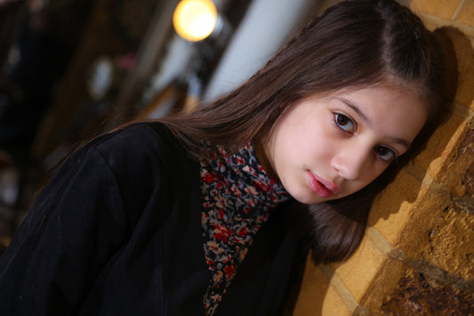 Black and Floral Robe