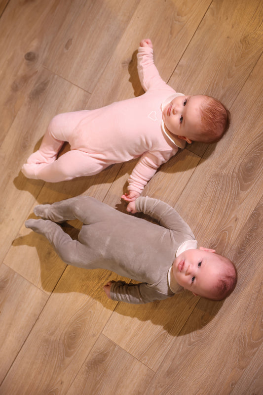 Velour Grey Babygrow