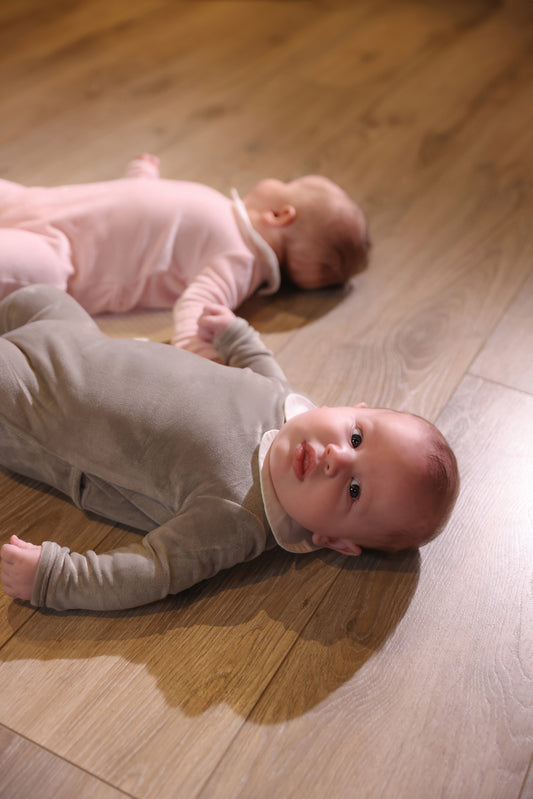 Velour Grey Babygrow