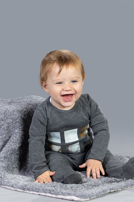 Grey Shapes Babygrow