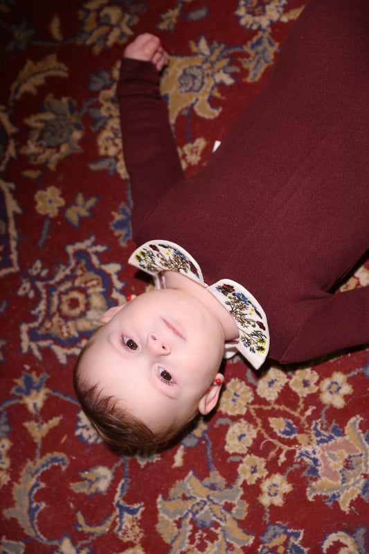 Maroon Collar Babygrow