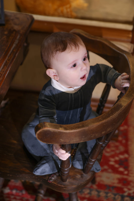 Velour Boys Babygrow