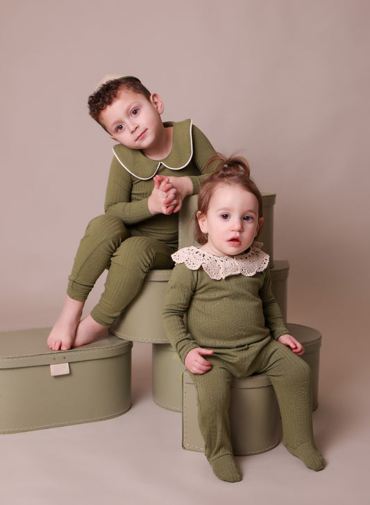 Green Crochet Babygrow